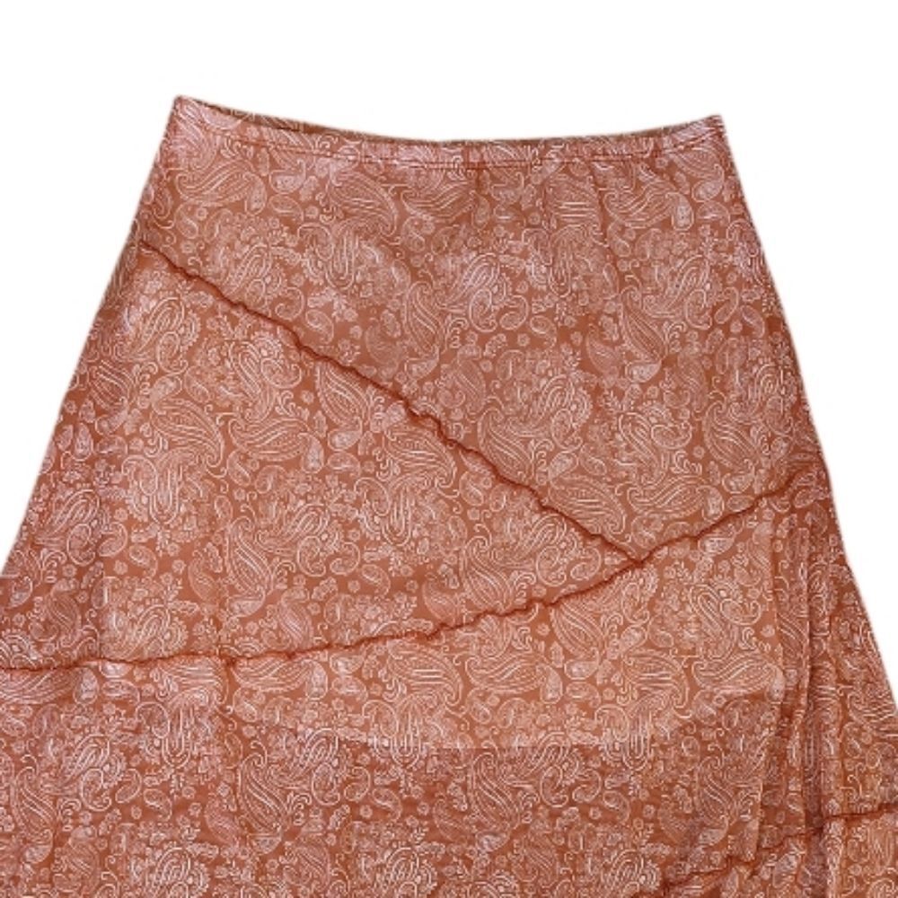 See You Monday Red Orange Paisley Two Piece Crop Top and Skirt Set Medium - Picture 6 of 13